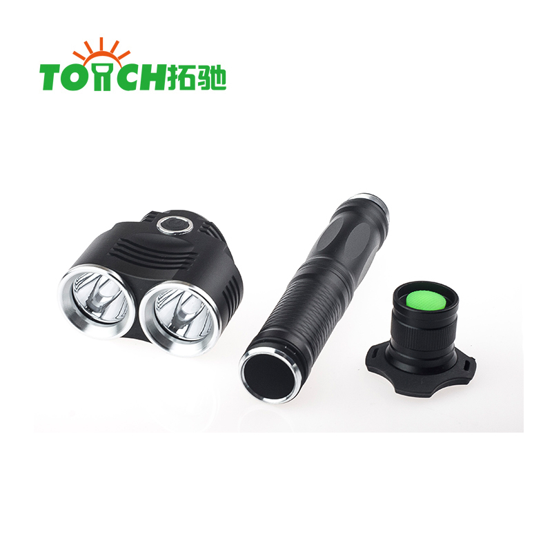 New design High power aluminum alloy waterproof 2*T6 LED flashlight 5 modes tactical flashlight led torch flashlight