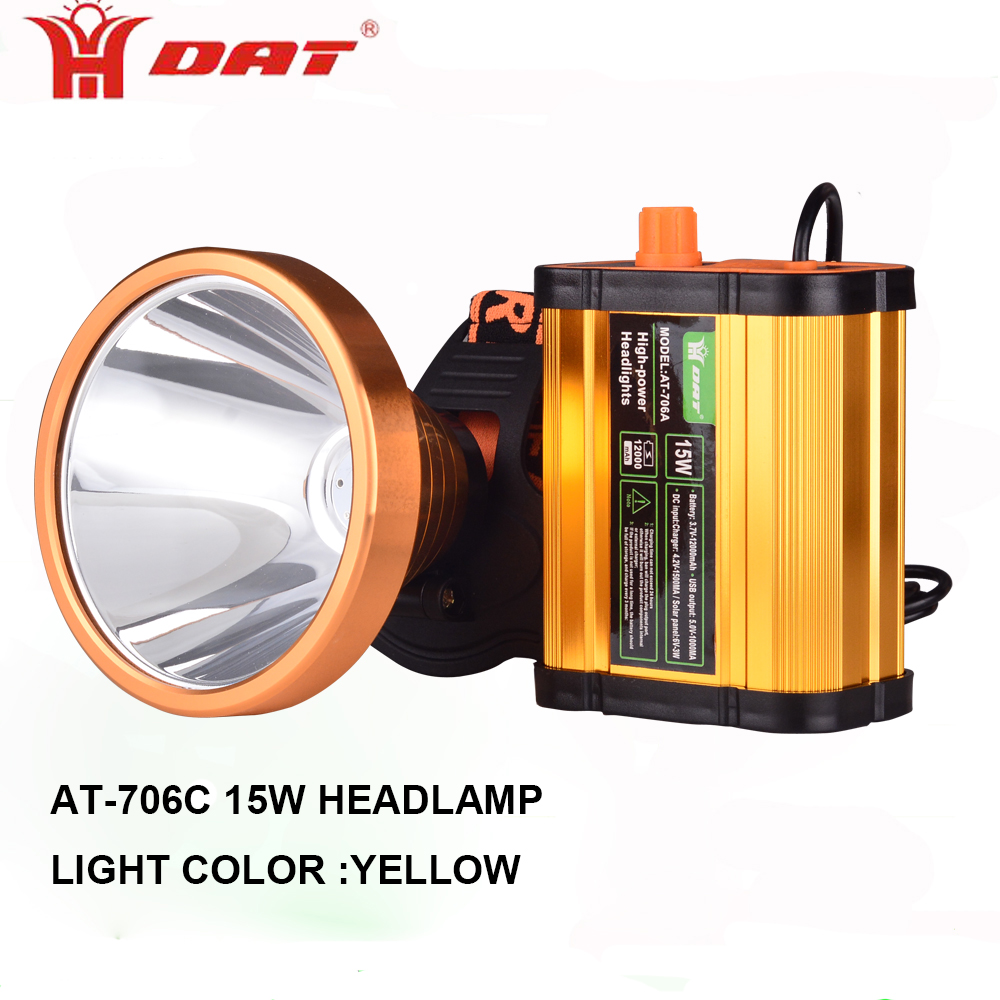 Multifunctional led headlamp 15W rechargeable hunting light