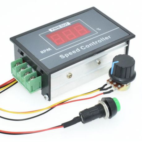 0-100 digital display stepless speed regulation 6V-60V PWM DC motor speed controller Switch controller With display case