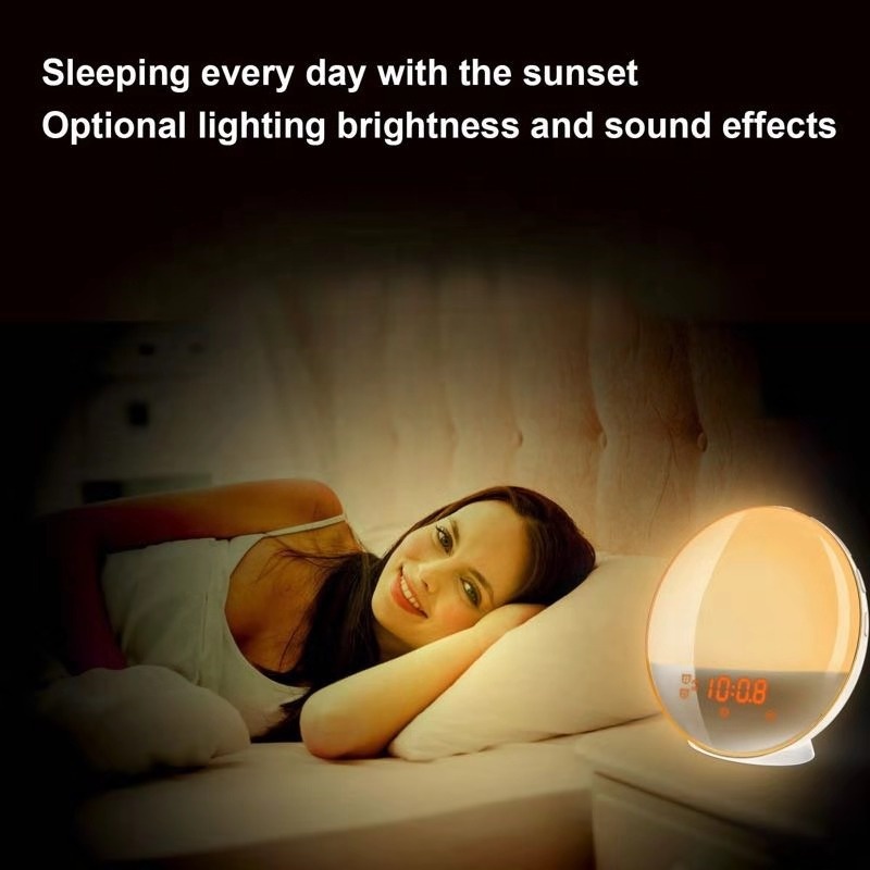 Wireless Charger Night Lamp Clock Mini Portable Wake Up Light Digital Alarm Clock