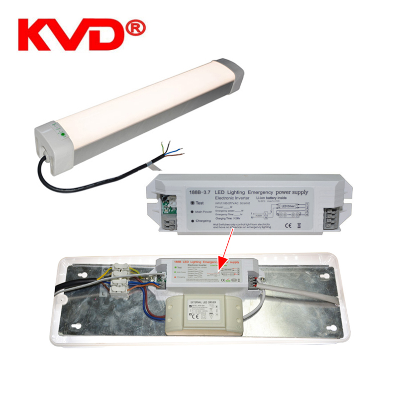 KVD battery powered emergency LED kit for LED batten linear light 3hrs long lasting battery LED lights