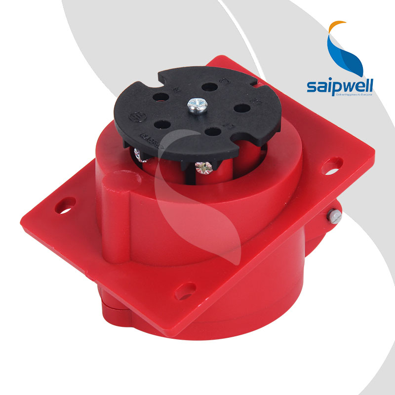 SAIPWELL 5P 16A IP44 CEE Panel Mounted Oblique Waterproof Electrical Socket