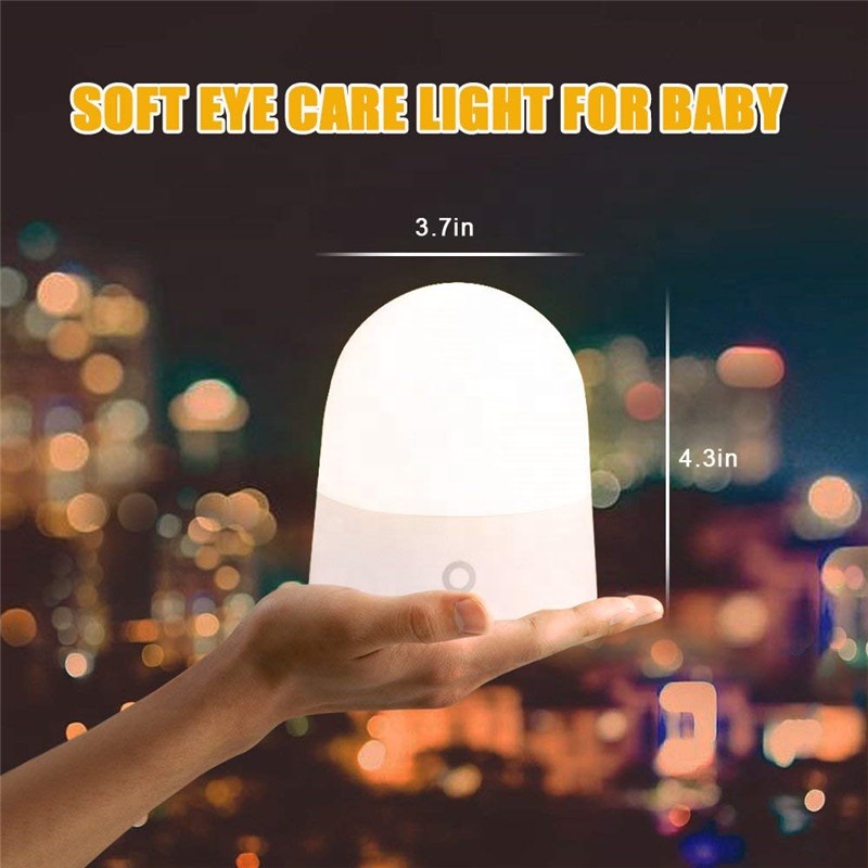 Modern fashion silicone PP led bedroom lamp baby rest nightlight kids led night light with battery