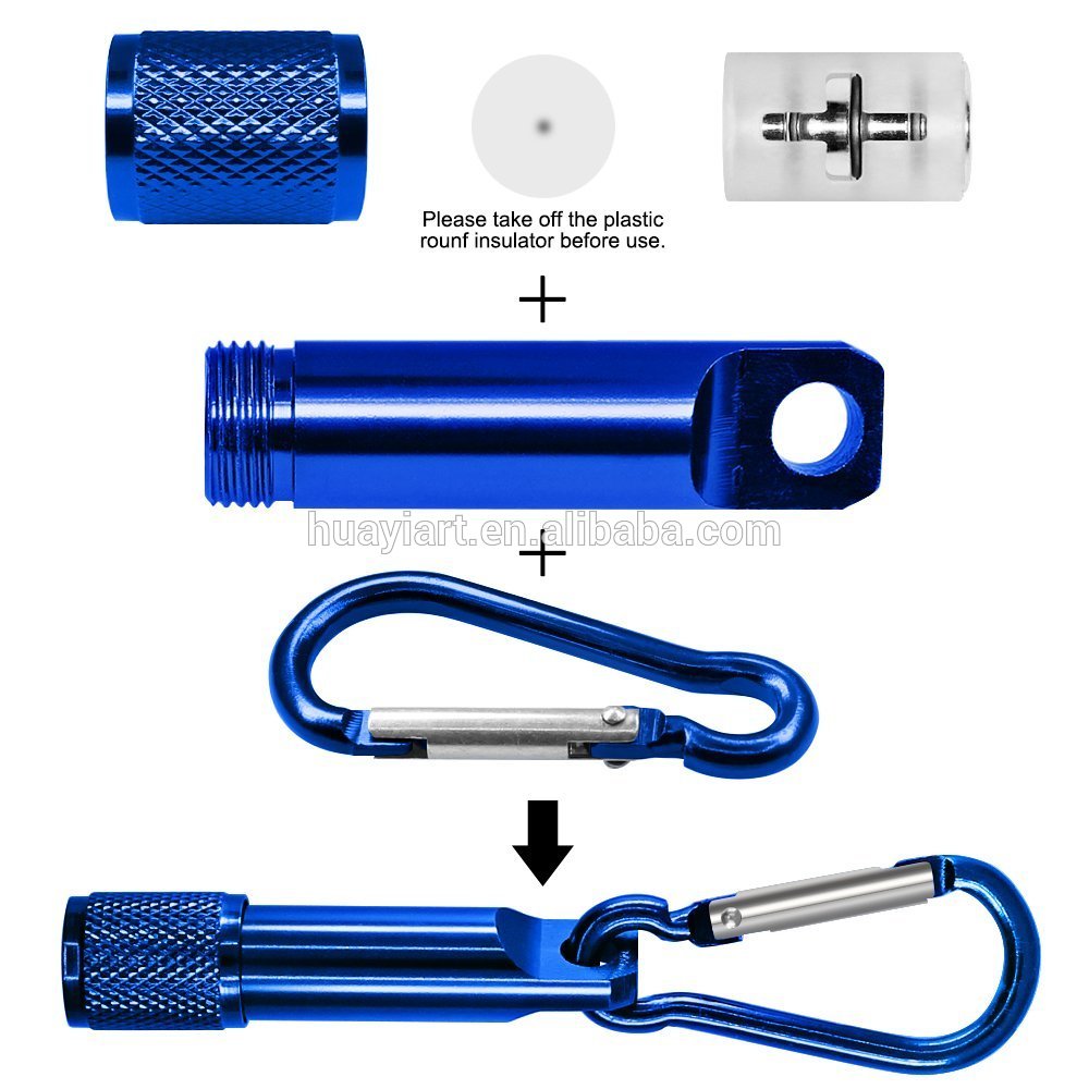 Mini LED Keychain Aluminum D-Buckle Keychain LED Light