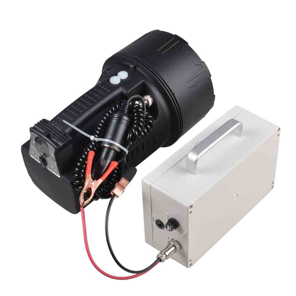 JUJINGYANG High-power rechargeable 75w xenon lamp can be connected to 12V battery car marine searchlight