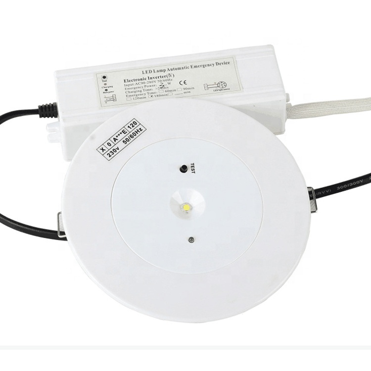 Surface mount recessed emergency downlight