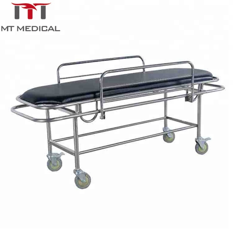Hot sales stainless steel medical emergency trolley patient stretcher