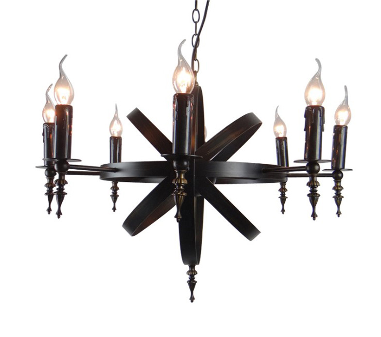 Rustic style classical Industrial Chandelier light Loft Round Candle vintage Chandelier for Living Room