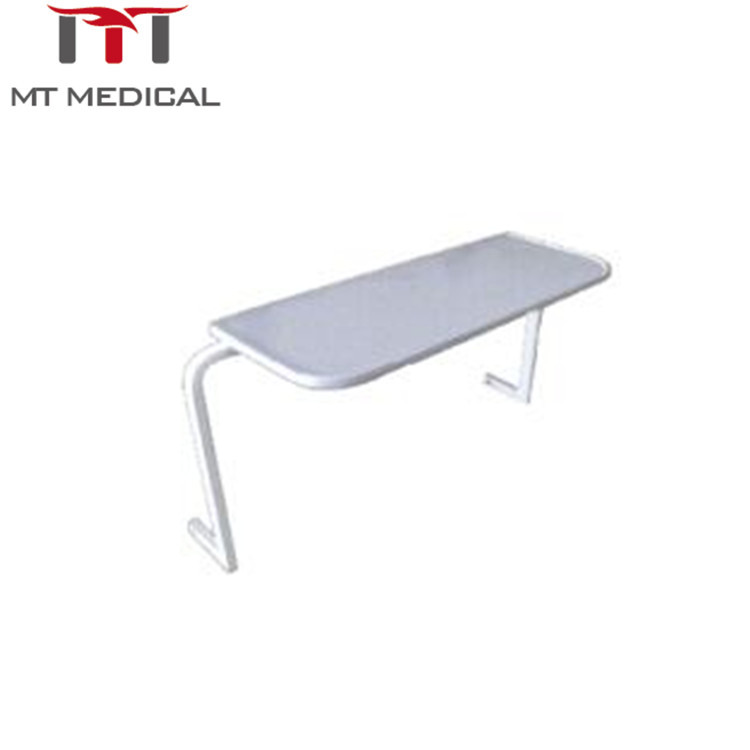Popular hospital furniture mobile tilted over bed table / patient dinner table with wheels