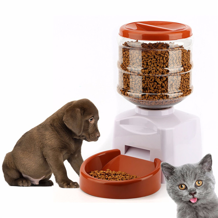 5.5L Automatic Pet Feeder with Voice Message Recording and LCD Screen Large Smart Dogs Cats Food Bowl Dispenser Black