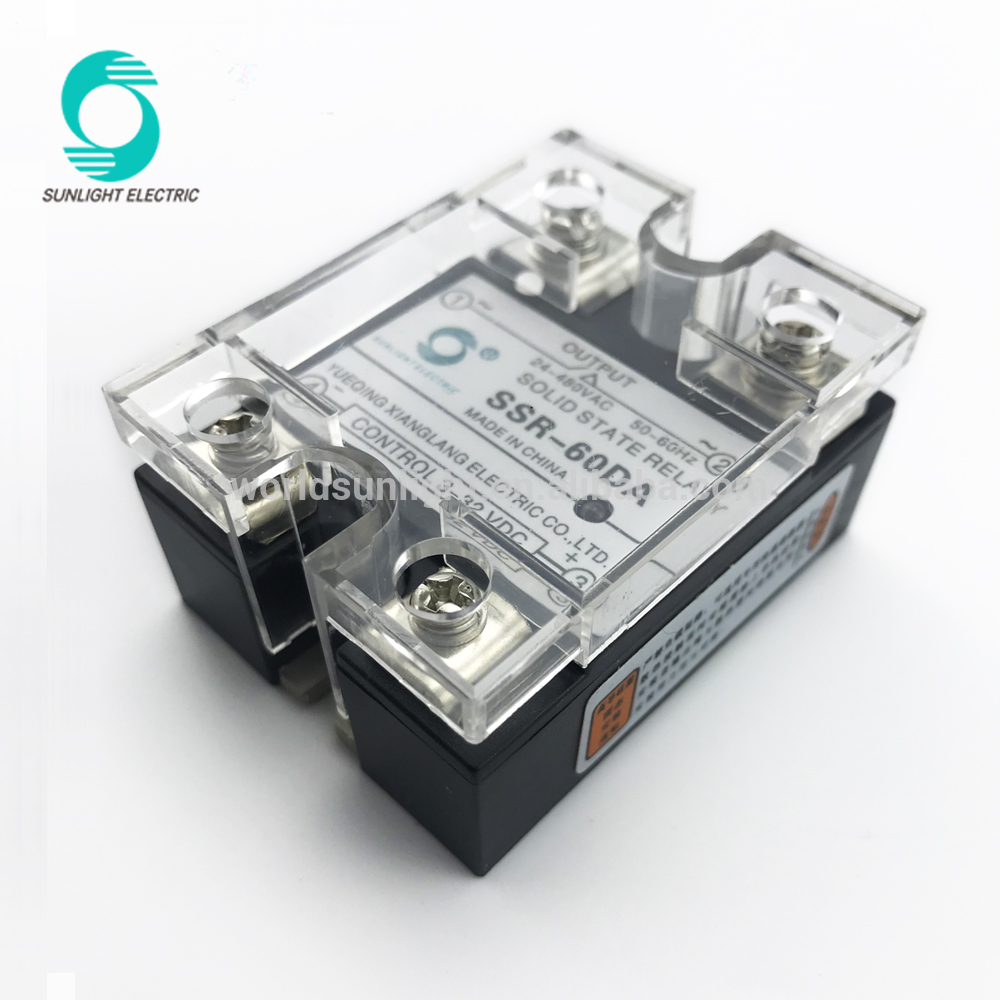 JGX-1D2460A 60 amp input 3V to 32V DC output 24V to 240V AC single phase ssr relay solid state relay