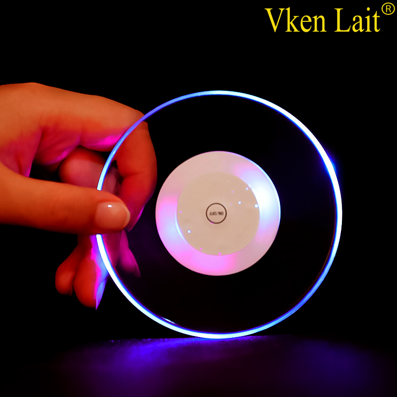 New Hot LED Coaster Round Bottle Cup Pad Mat Multi Color Ultra-Thin Lighting Up for Drink Coffee SMD66