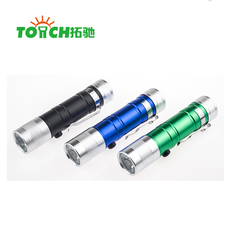 New Design Hot Sale Camping Outdoor Led Flashlight Torch & Mini Flashlight for Promotion Gift with Clip