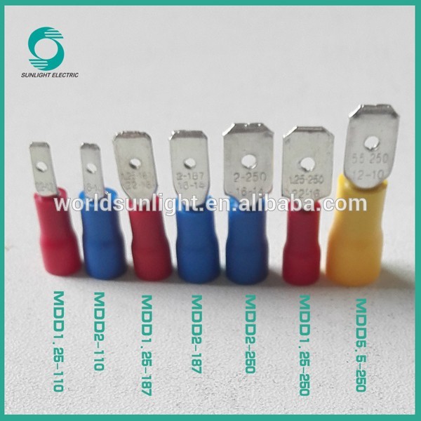 Flame Retardant PVC (Polyvinyl Chloride) MDD series insulated male disconnector terminal lugs electrical