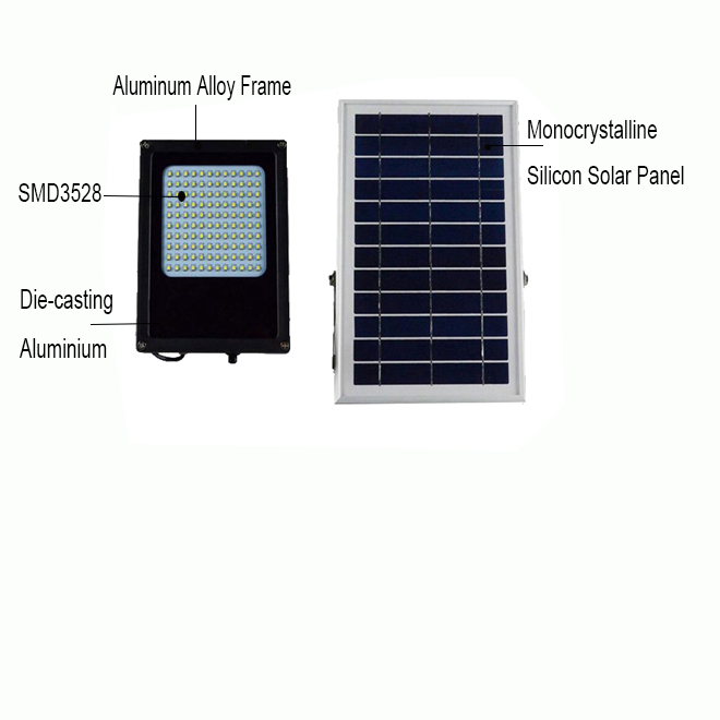 Die cast aluminum intergrated powerful 5W 10W 15W 20W solar led flood light