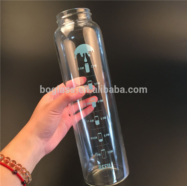 1000ml High quality borosilicate glass bottle, glass drinking bottles with lids for sale