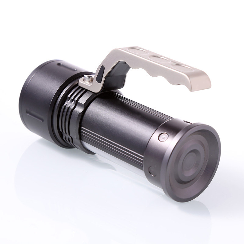 Zoom flashlight rechargeable handle torch led strong light flashlight