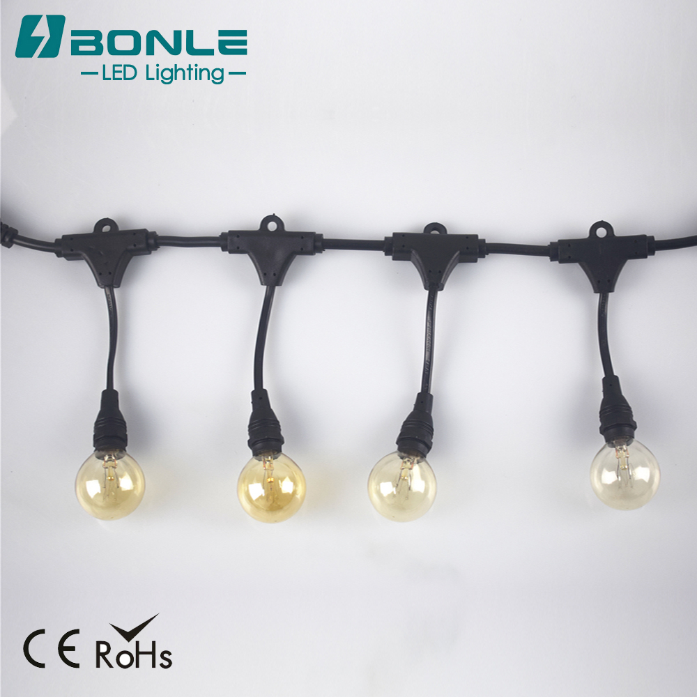 48Ft E27 E26 E12 E14 Base Socket Us Eu Plug Ip65 Waterproof Outdoor Decorative Hanging Suspended Strands String Strip Lights