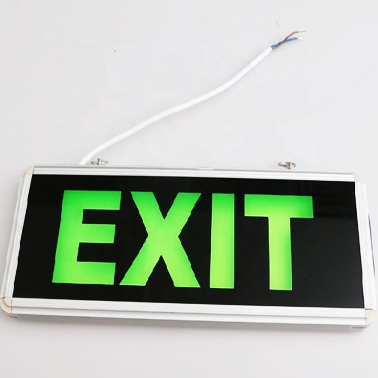 Glass exit signs