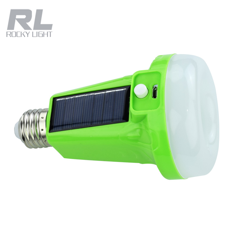 sale good quality rechargeable and solar  Emergency Bulb USB charge built-in battery with switch button