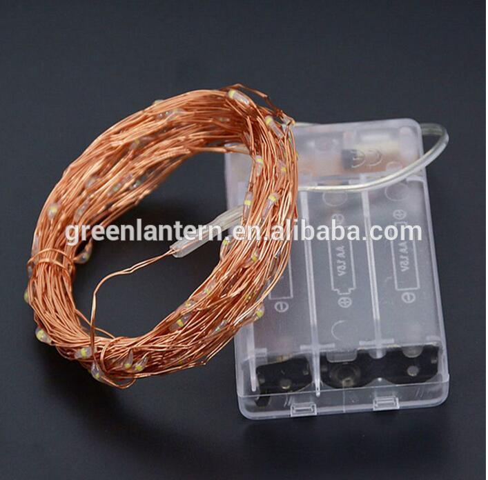 New 4.5v 10M 100 LED 3AA Battery Operated Mini Copper Wire Colorful String Fairy Light Decorative Outfit Christmas Lights