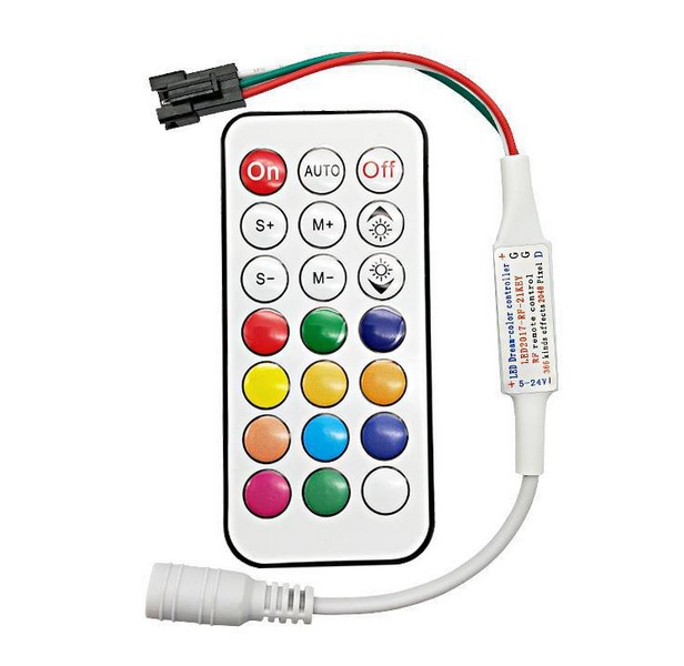 SK6812/WS2812B/WS2801/APA102  Pixel LED Strip LED 21keys IR Digital RGB LED Controller