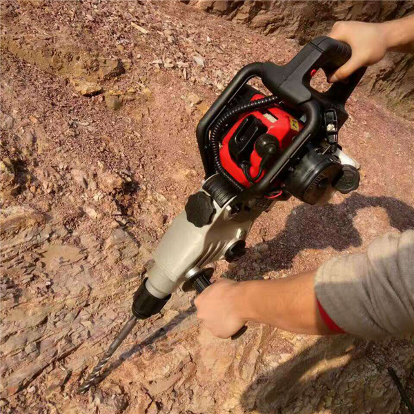 Powerful Gasoline Rock Breaker Hammer Drill With Point Chisel And Flat Chisel For Sale