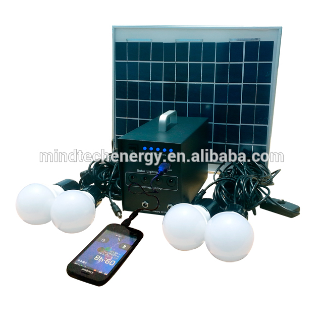 Portable solar kits system for Africa with 10w DC led lamps