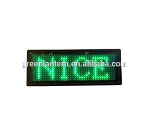 Programmable Scrolling SMD Dot Matrix electronic name badges Green