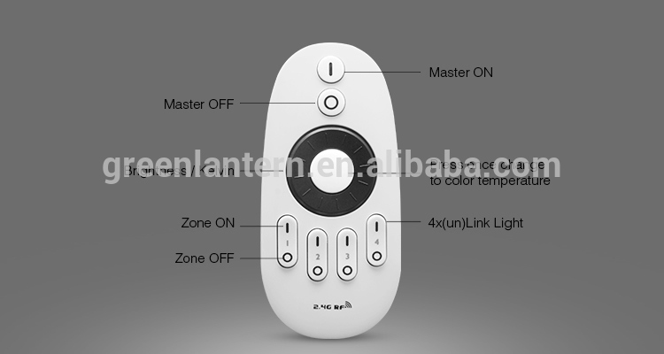 MILIGHT 2.4G 4 ZONE WHITE LED REMOTE CONTROL WITH BUTTON KEY, RF wireless 2.4G, control distance 30meters