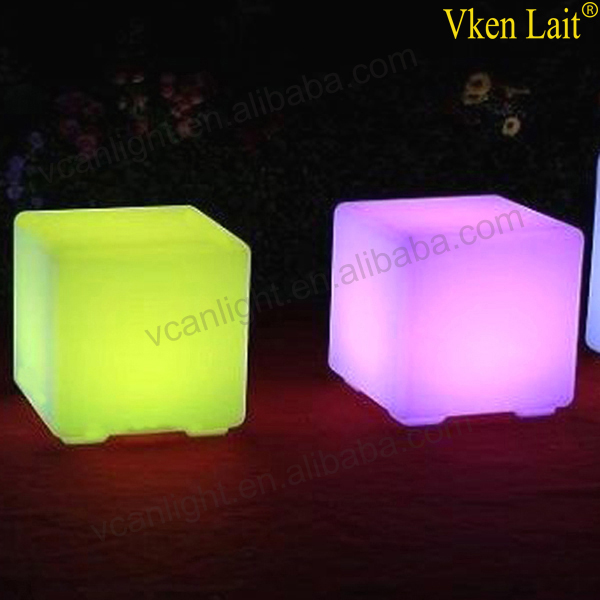 Fashion Plastic safety rechargeable LED Children cube Chair