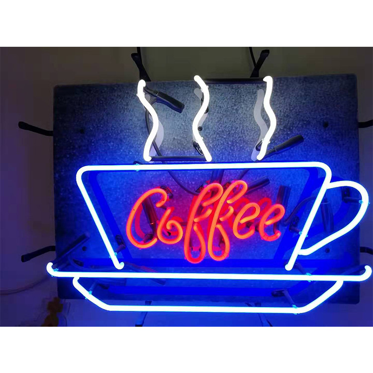 AD glass tube neon light coffee signature for hanging sign coffee shop