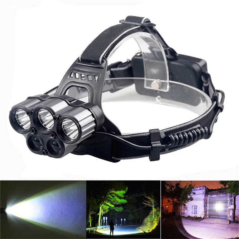 Bike Bicycle Camping Fishing Light Lamp Flashlight 30000LM 6 Modes 5x XM-L T6 LED Rechargeable 18650 Headlamp Head Light