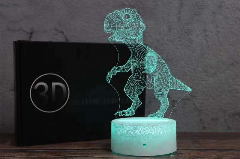 Kids Christmas Gift Birthday Toy Dinosaur Night Lights 3D Illusion Lamp Animal Light Led Lamp