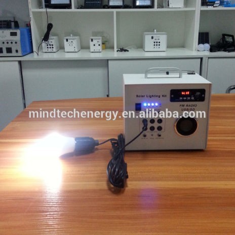 Portable led solar home lighting system 30W with FM radio load led lamps