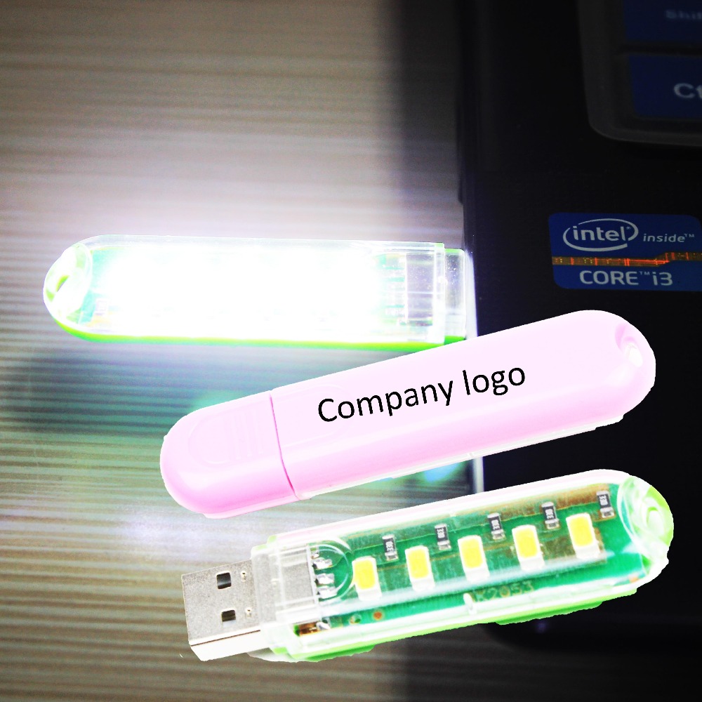 2018 Mini Portable USB Pure White 5 smd LED Strip usb Night Light Pocket Lamp