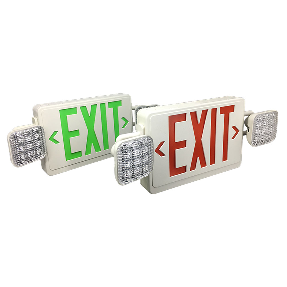 Twin Spots Guard Emergency Lighting Green or Red Letter Rechargeable Led Light for America UL standard