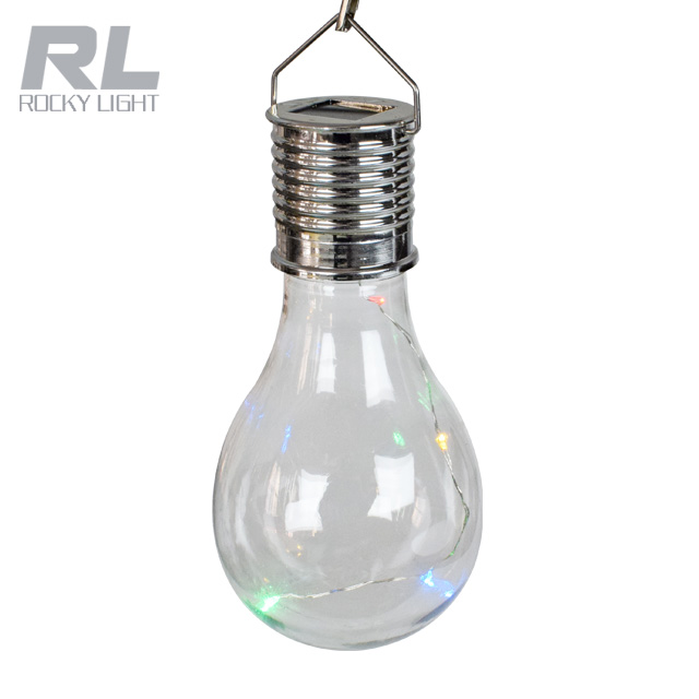 High Quality LED Solar bulb light Multi Color Glass Garden Ornament Glass Light Bulbs