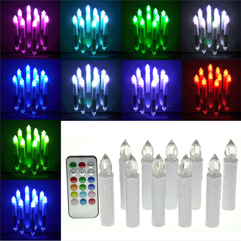 Christmas Tree Clip LED Candles Light for Home Hotel Decoration White Lights Lamp + Wireless Remote Controller