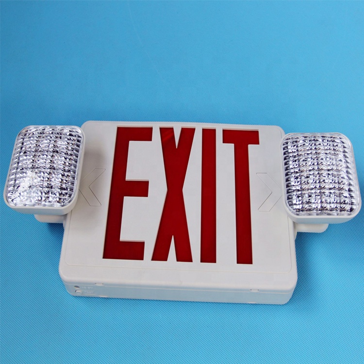 Twin spot red Illuminated exit signs