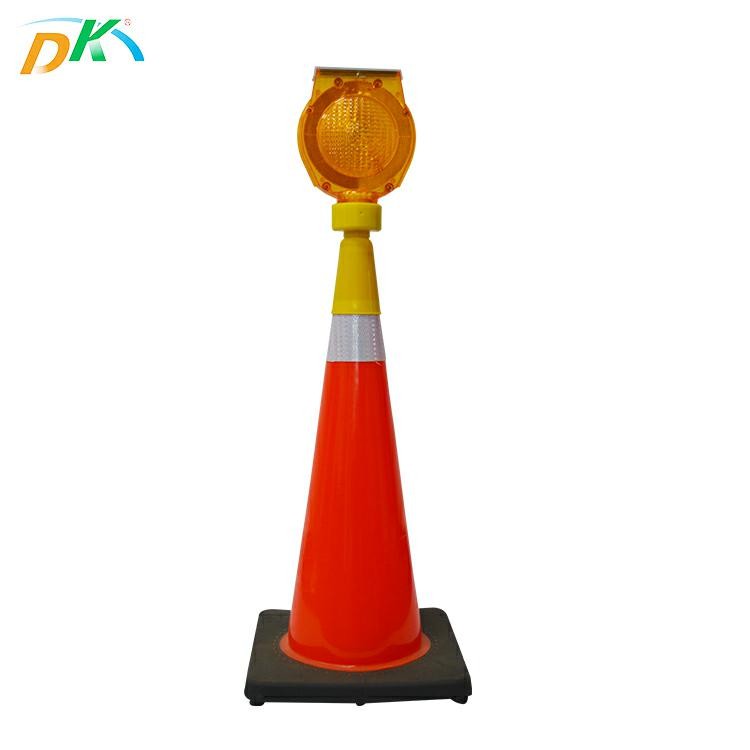 DK PC mask PP base light 20cm dia solar barricade warning light traffic warning