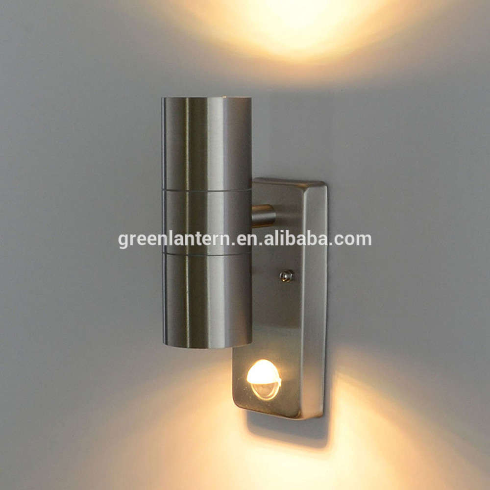 Modern IP65 GU10 Stainless Steel Wall Outdoor PIR Motion Sensor Outdoor LED Wall Lamp Gardens Lamp