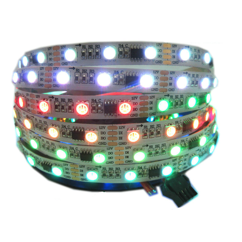 Top quality full color addressable dream color break-point continue SMD5050 rgb led DC 12V WS 2818 ic led strip for adverting