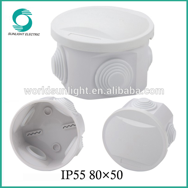 electrical PVC IP55 durable junction box with pre-cut hole