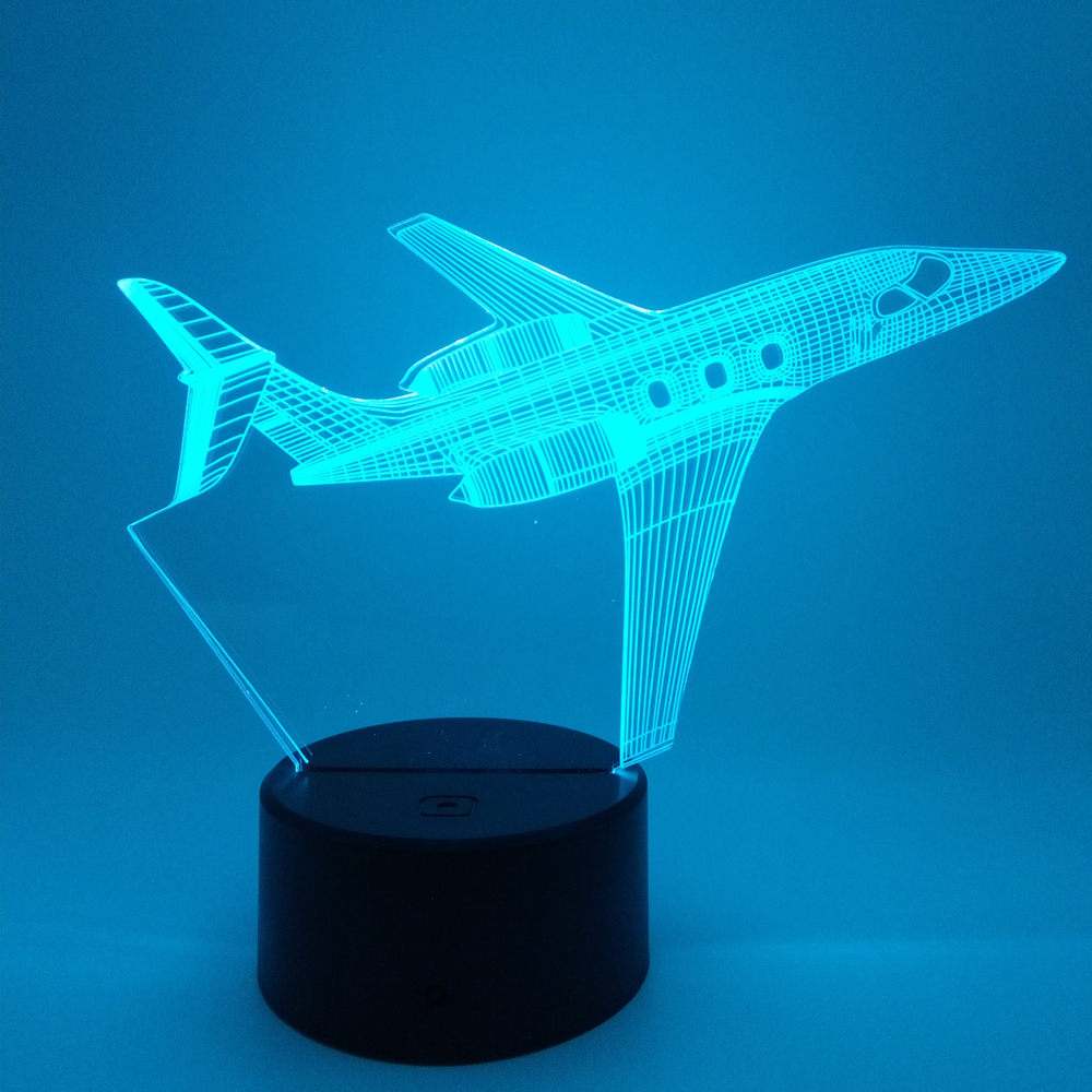 2019 Acrylic 3D Night Lamp Scattering Light Customizable 7 color RGB Touch Button Anime Plane Desk Lamp
