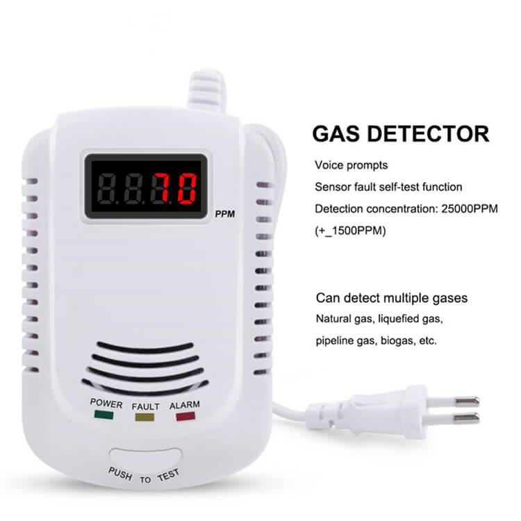 High sensitivity wired alarm natural gas detector for gas cylinder safety at home