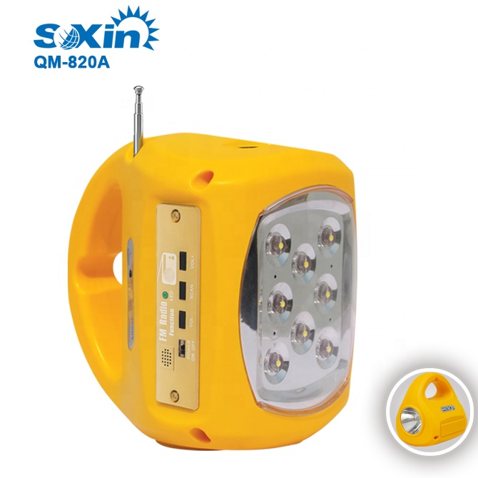 Multifunctional searchlight solar system FM radio emergency light(QM820)