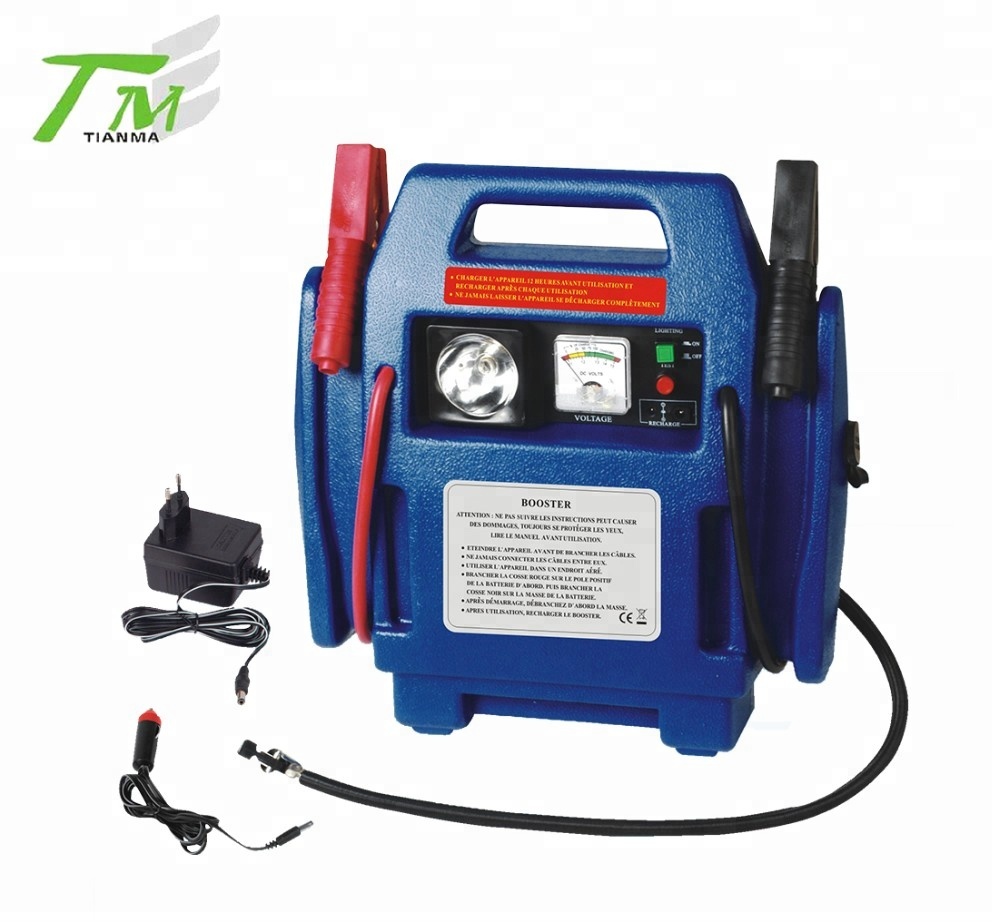 Popular 12V car battery jump starter auto power station emergency car starter with air compressor