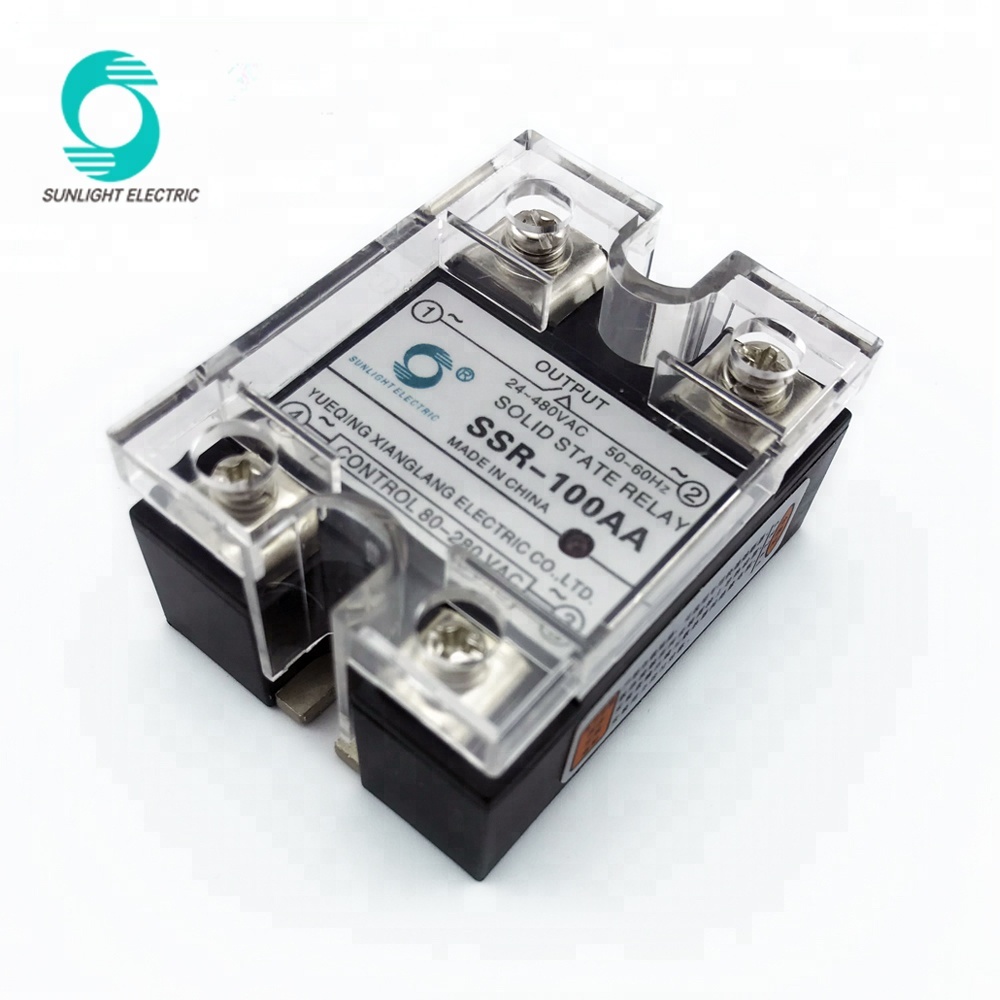 JGX-1A24100A SSR-100AA 100A control 90V-250V AC output 24V-240VAC single phase ssr relay solid state relay