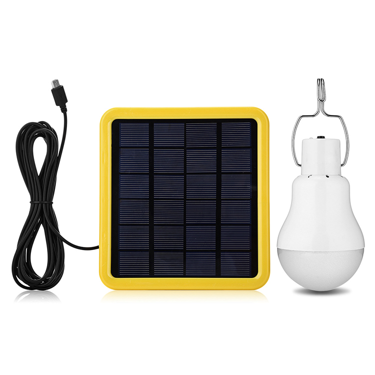 Solar powered rechargeable wireless led light bulb